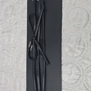 nOir Jewelry Black Faux Leather String Bow‎ Tie Choker Necklace Whimsigoth